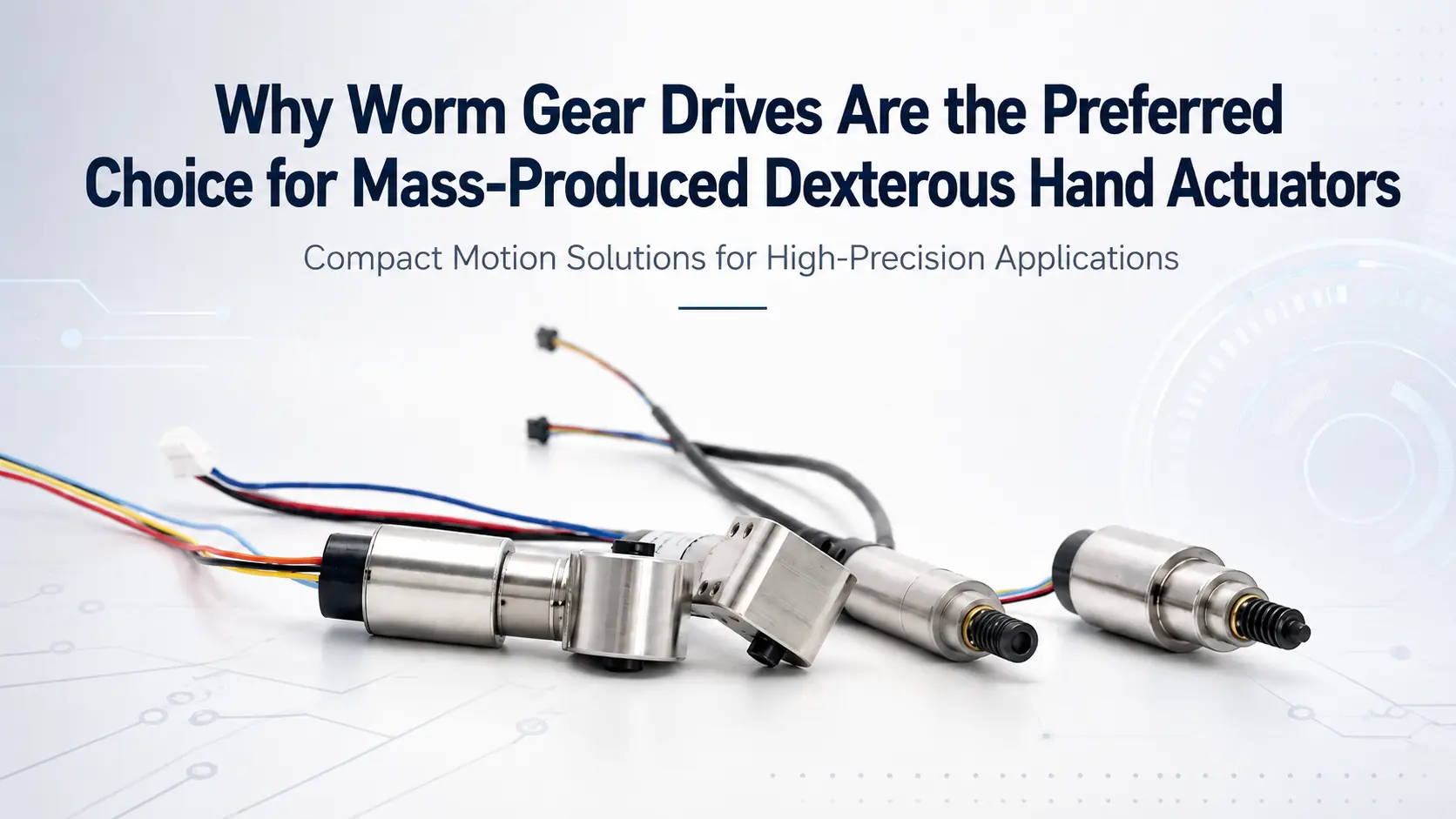 Worm gear drive components for mass-produced dexterous hand actuators