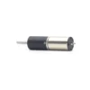 Horizontal reverse-angle view of the 12mm DC gear motor with a brushed coreless motor and powder metallurgy gearbox