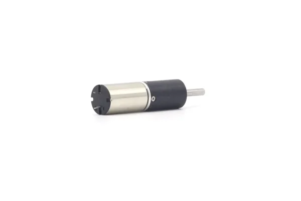 Rear view of the 12mm DC gear motor highlighting power terminals of the brushed coreless motor