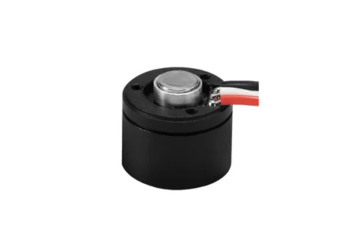 TSL-GB1105 16mm BLDC gimbal motor with encoder top perspective view showing magnet ring and lead wires