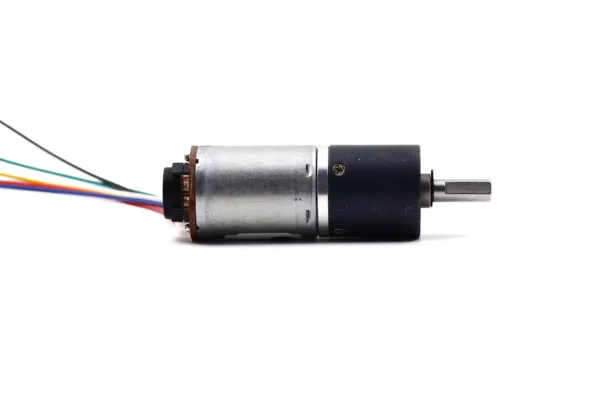 Side profile view of TSL-24GAY-370-EN 24mm DC motor with planetary gearbox