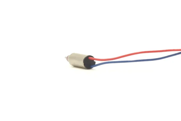 Back angle of TSL-CL03208 3mm coreless DC motor with red and blue leads
