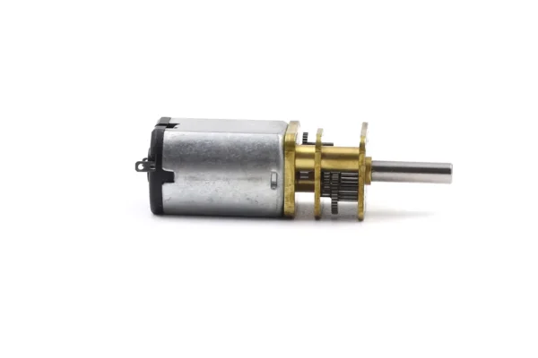 Side profile view of Ø15.5mm miniature spur gear motor TSL-GF13-030 highlighting gearbox reduction stages