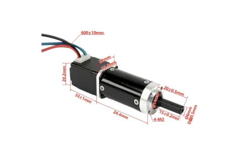 NEMA 8 Hybrid Stepper Motor TSL-20PXG-20STH3406A4 Dimensions NEMA 8 20mm hybrid stepper motor with planetary gearbox TSL-20PXG-20STH3406A4 dimensional drawing