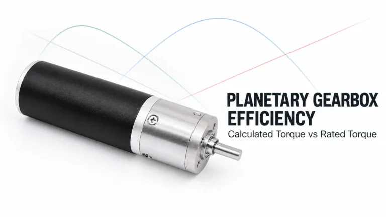 TSL motor planetary gearmotor illustrating planetary gearbox efficiency and calculated versus rated output torque