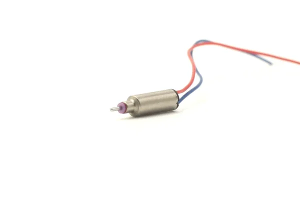 Micro 3mm coreless motor TSL-CL03208 showing extended lead wires and compact shaft