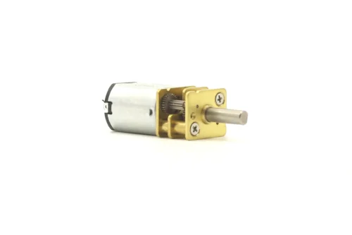 TSL-GA12-N20 Micro DC Gear Motor front-angle view showing output shaft and metal gearbox