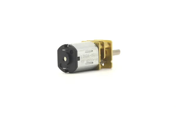 Rear view of TSL-GA12-N20 micro DC gear motor showing power terminals and end cap