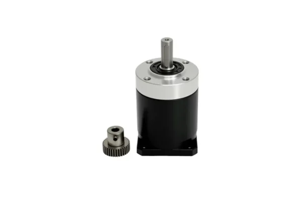 42mm high precision low backlash planetary gearbox shown with powder metallurgy input pinion gear