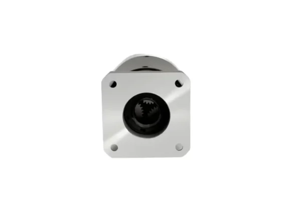 Rear input flange view showing internal powder metallurgy gears of 42mm planetary gearbox