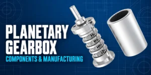 Exploded view of TSL Motor planetary gearbox components, including the multi-stage gear train and internal ring gear